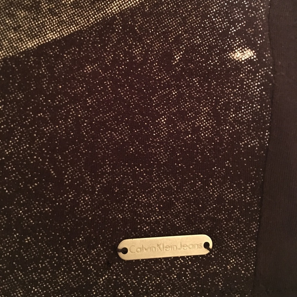 Calvin Klein metallic scoop neck t-shirt